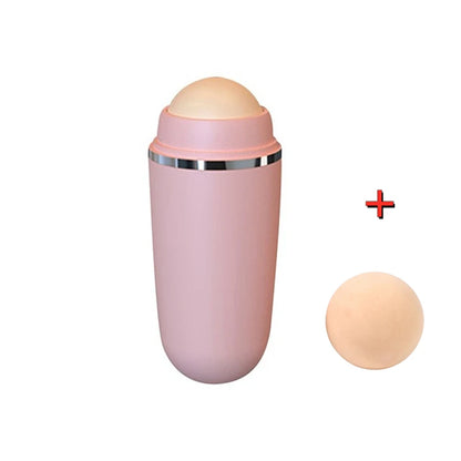 2 in1 Oil Absorbing Roller Natural Volcanic Stone Face Massage Body Stick Makeup Skin Care Tool Facial Pores Cleaning Oil Roller