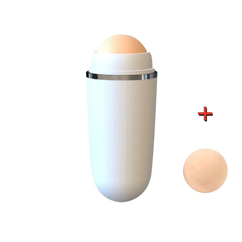 2 in1 Oil Absorbing Roller Natural Volcanic Stone Face Massage Body Stick Makeup Skin Care Tool Facial Pores Cleaning Oil Roller